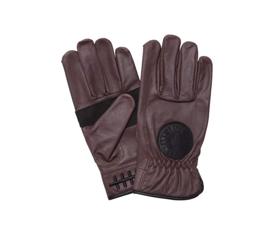 DEATH GRIP LEATHER GLOVES BROWN