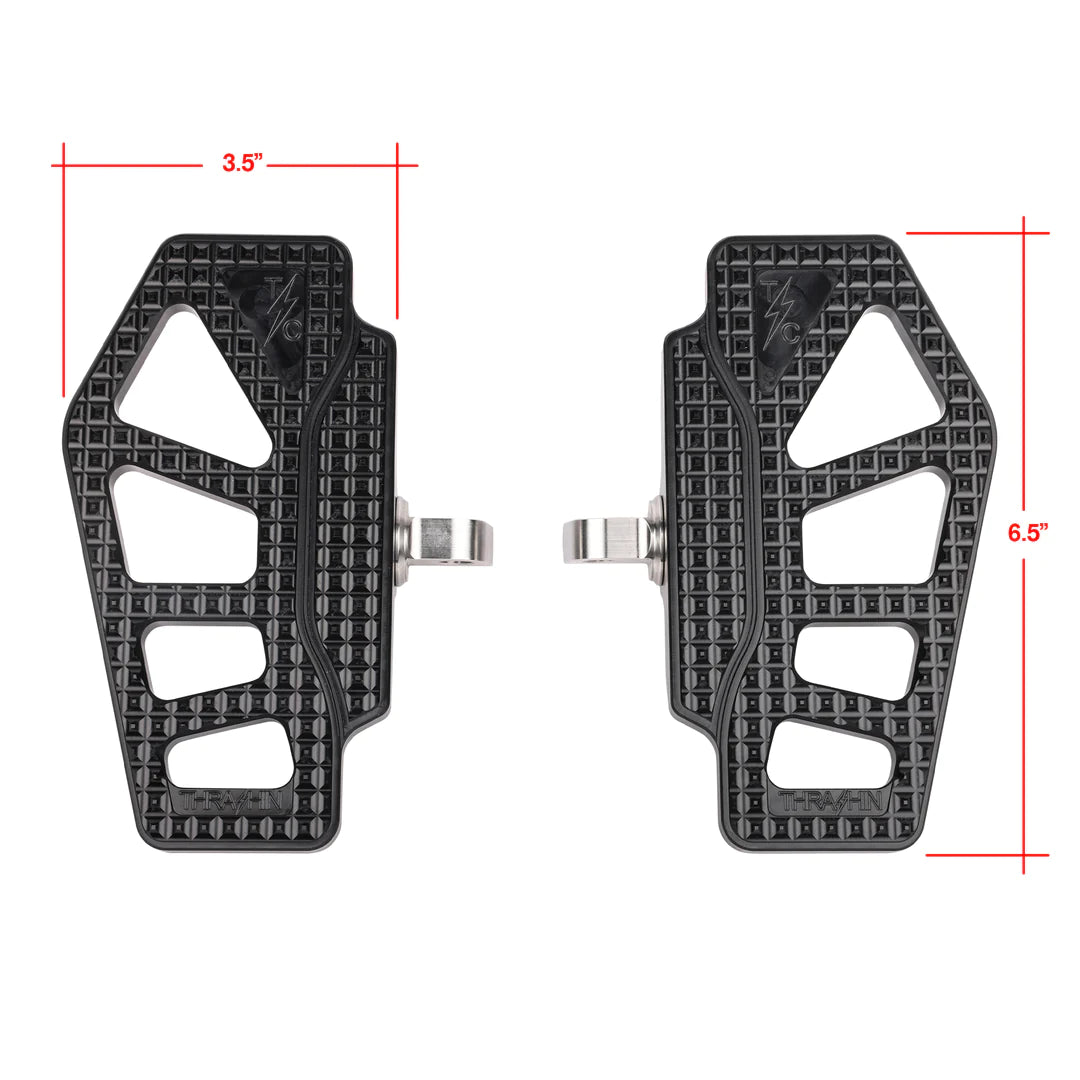 Thrashin Apex Mini Floorboards - Black - Dyna, Sportster, FXR, Softail
