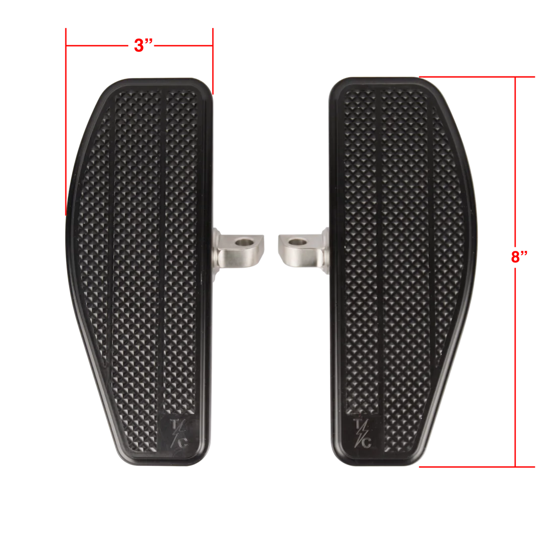 Thrashin Supply Co Mini Floorboards - Black - Dyna, Sportster, FXR, Softail...