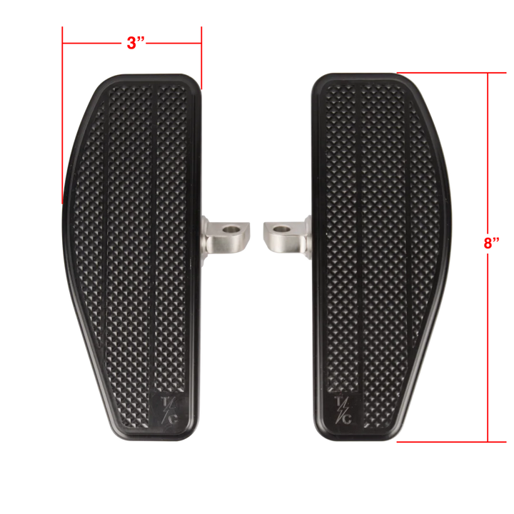 Thrashin Supply Co Mini Floorboards - Black - Dyna, Sportster, FXR, Softail...